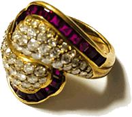 18金メレダイヤ、ルビーの指輪
